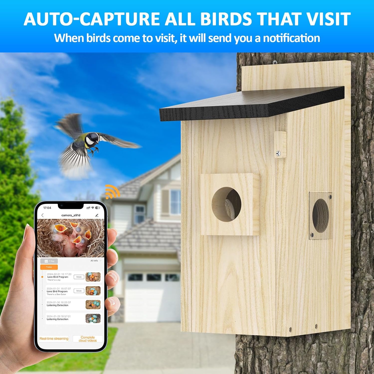Smart Bird Houses For Outside Solar Powered,4MP Birdhouse Camera For Outdoors, Watch Bird Nesting & Hatching In Real Time, AI Identify Bird Behavior & Create, DIY Ideal Gift photo 2