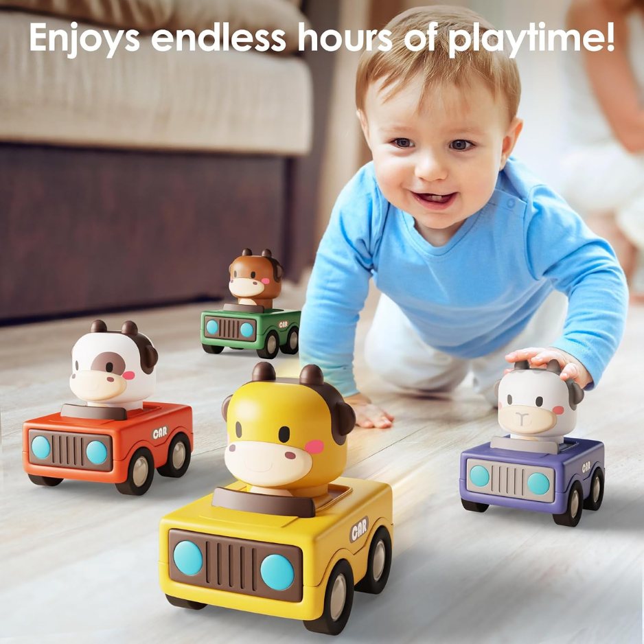 Baby Press To Go Car Toys For Toddlers 1-3, 1 Yr Old Boy Gift photo 4