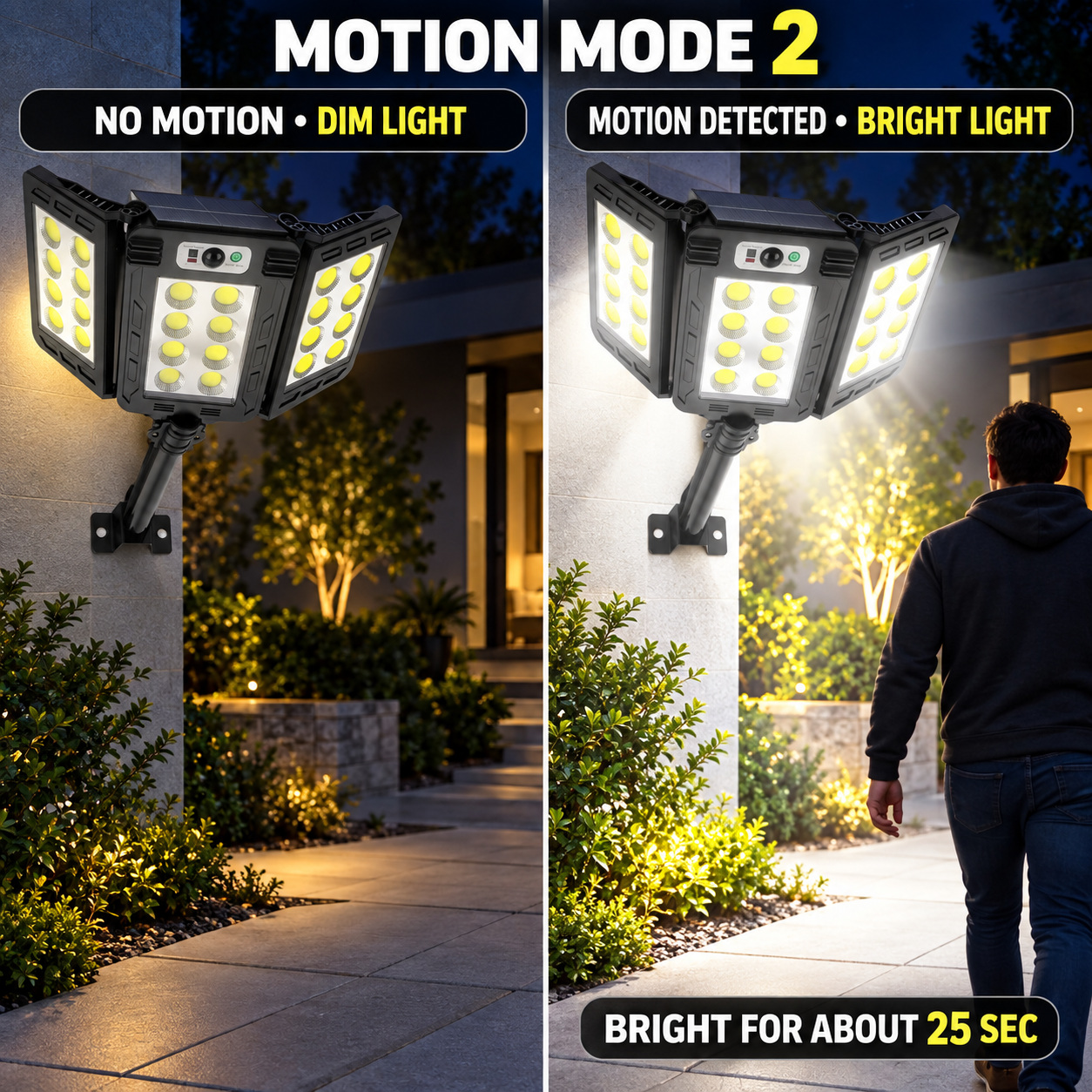Solar Powered Rechargeable Motion Sensor COB LED Work Light 3000mAh For Auto W786 8 Battery photo 7