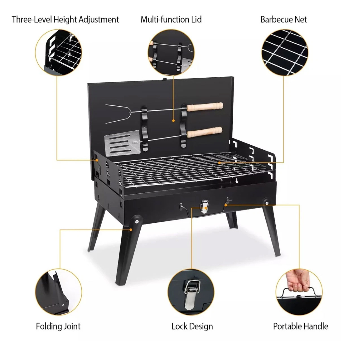 Barbecue Grill Portable Folding Charcoal Travel Picnic Party Outdoor BBQ Grill photo 5