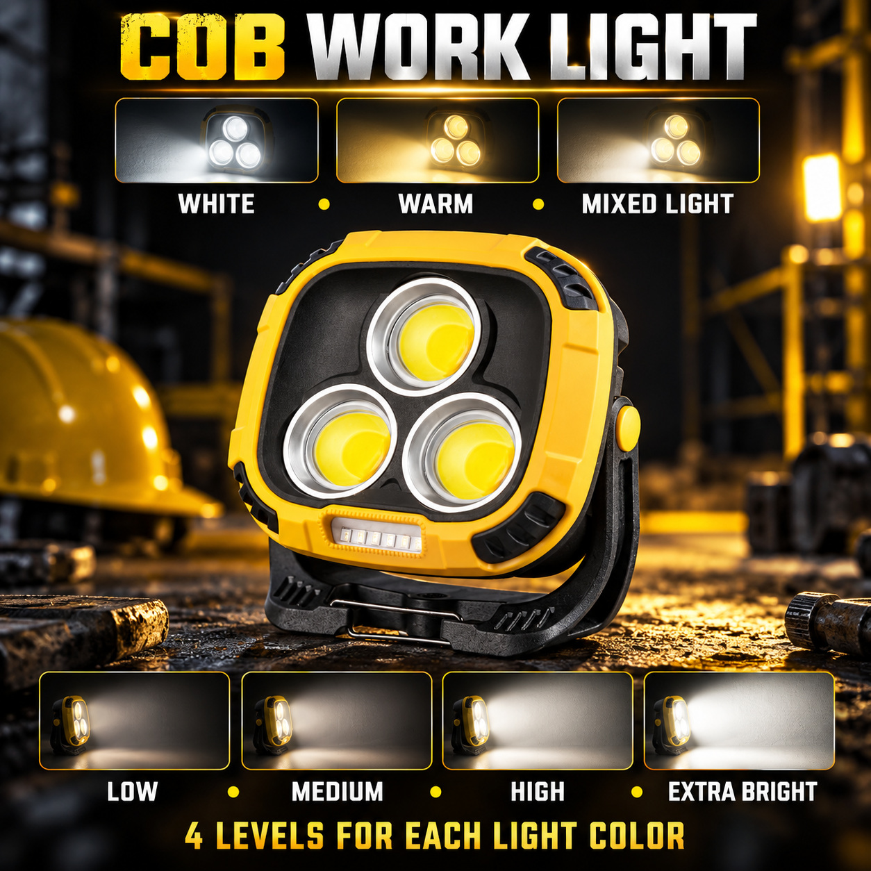 Rechargeable Magnetic Battery Display Type C LED Work Light Base Hanging W891 1 Adjustable Stand photo 8