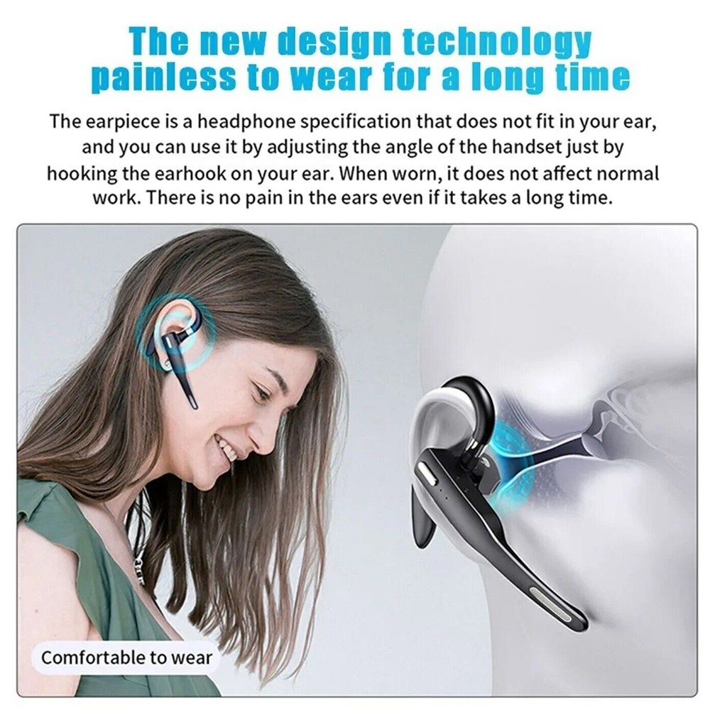 Bluetooth Wireless Headphones Business Trucker Handsfree Earpiece Headset Mic AU photo 4