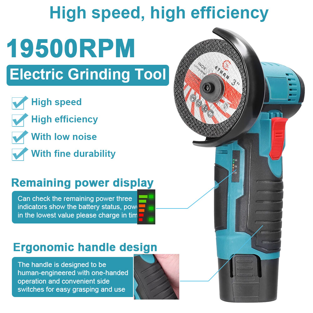 12V Mini Cordless Brushless Angle Grinder Cutting Tool W&2 Battery & Charger AU photo 3
