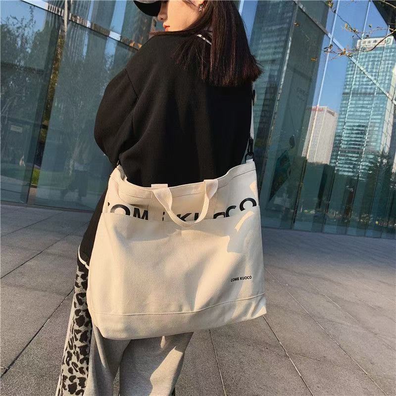Vintage Canvas Bag Luggage Travel Bag Oversized Capacity Canvas Storage Bag Portable Business Handbag - White photo 6