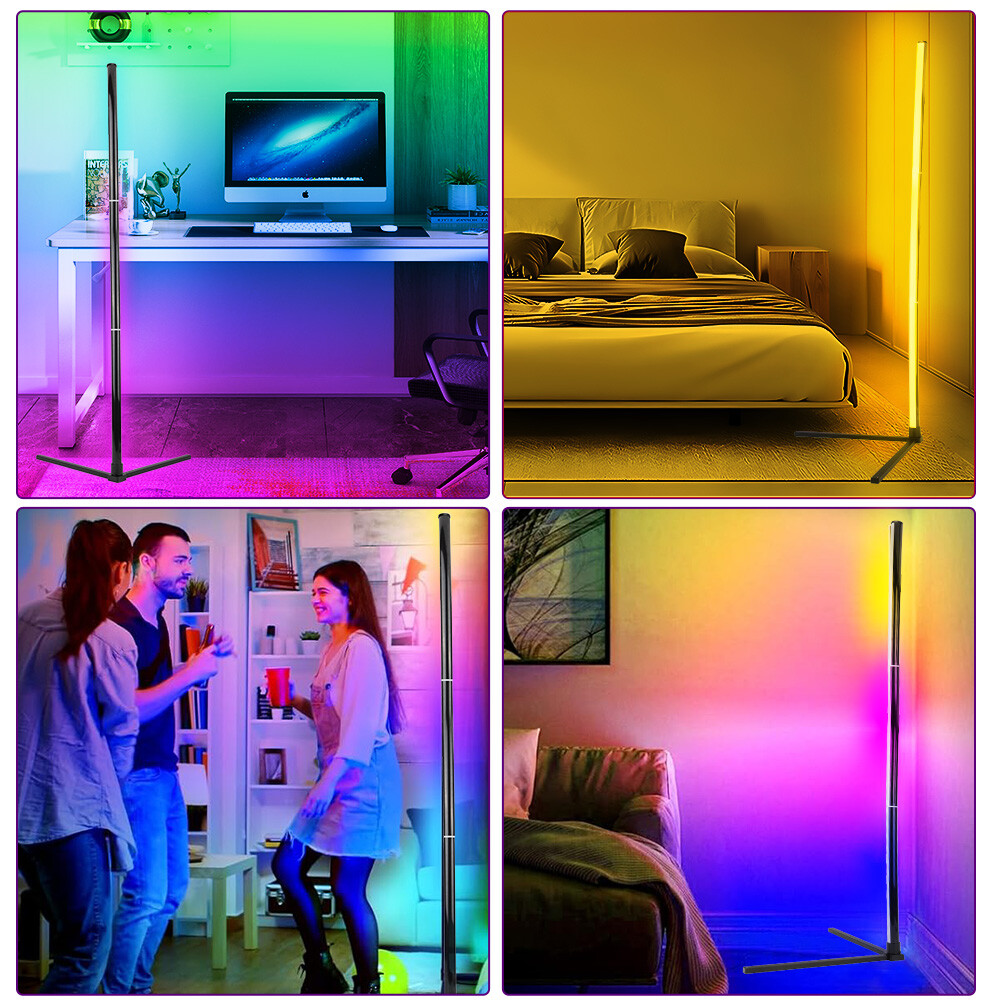 10W RGB LED Corner Floor Lamp  Modern Minimalist Remote-Controlled Mood Light For Home Decor photo 8