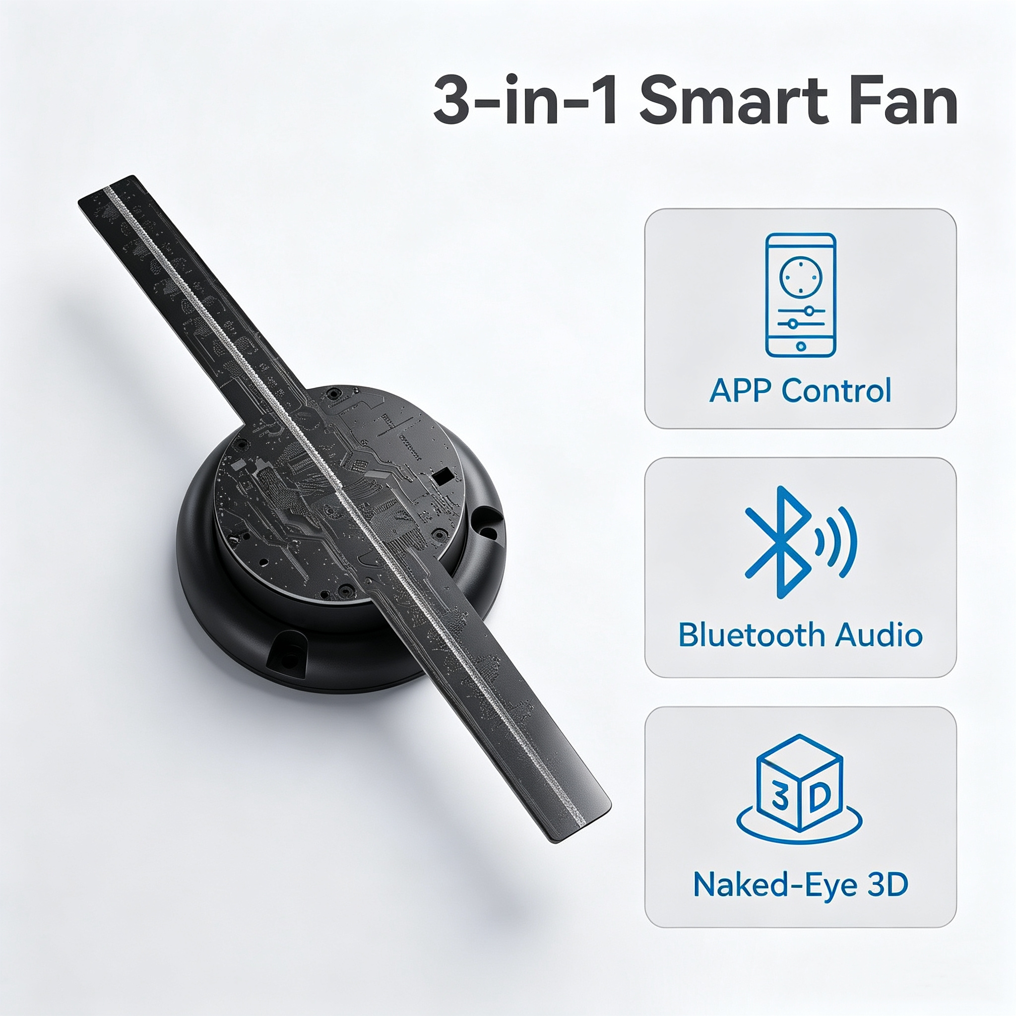 Wiilala 3D Hologram Fan 3D Circle App Hologram Advertising Display 224 Lights 11.81WiFi Holographic LED Fan Creative Advertising Design Store SignDesktop Display Stand With Protective Cover photo 2