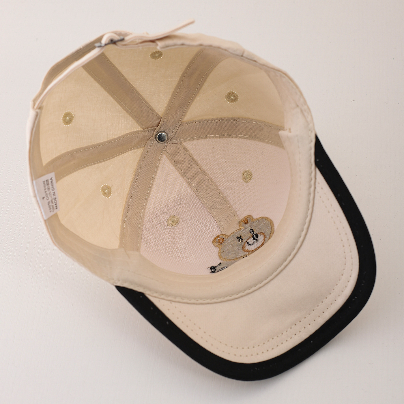Children's Multi-color Edge-stitching Cartoon Bear Letter Embroidery Adjustable Cute And Versatile Baseball Cap Suitable For Going Out For Shopping photo 6
