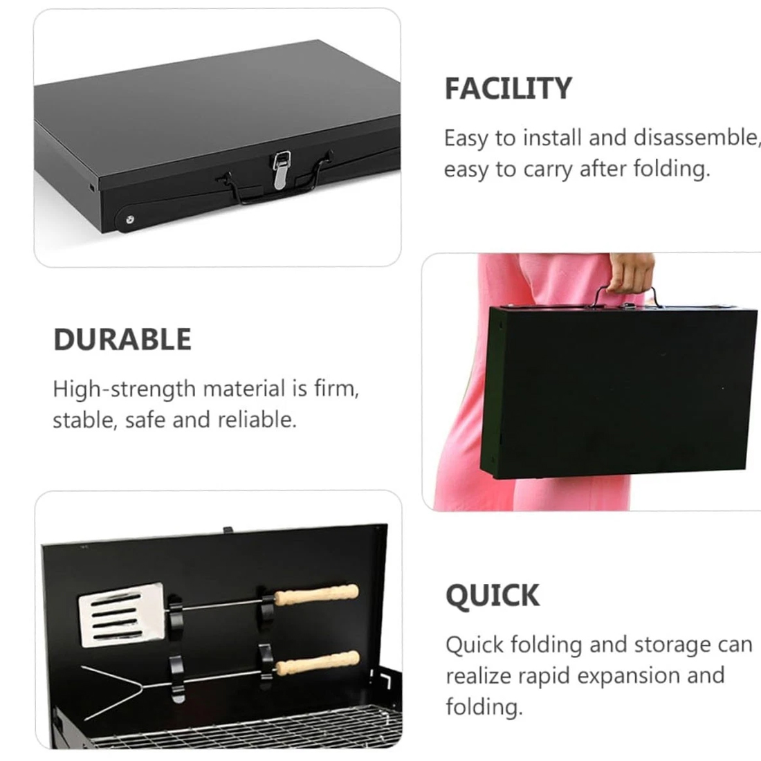 Barbecue Grill Portable Folding Charcoal Travel Picnic Party Outdoor BBQ Grill photo 3