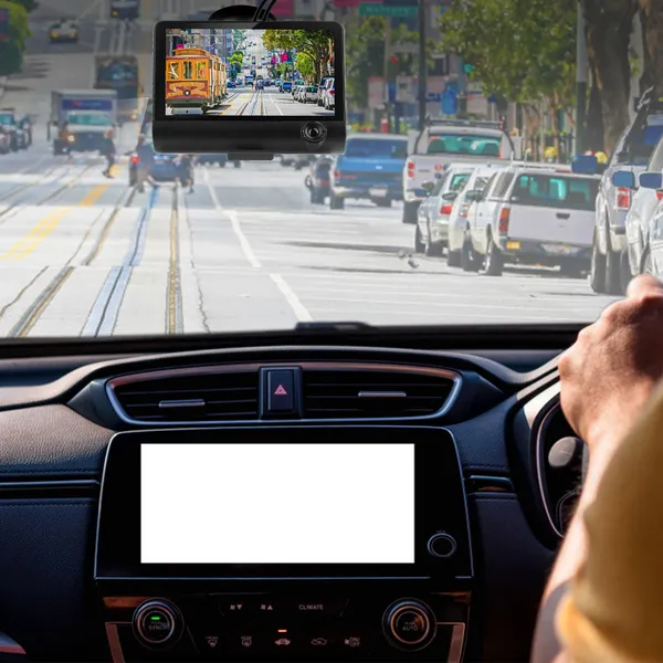 1296P Car DVR Dash Camera 4In 3 Lens Vehicle Driving Recorder Seamless Recording photo 5