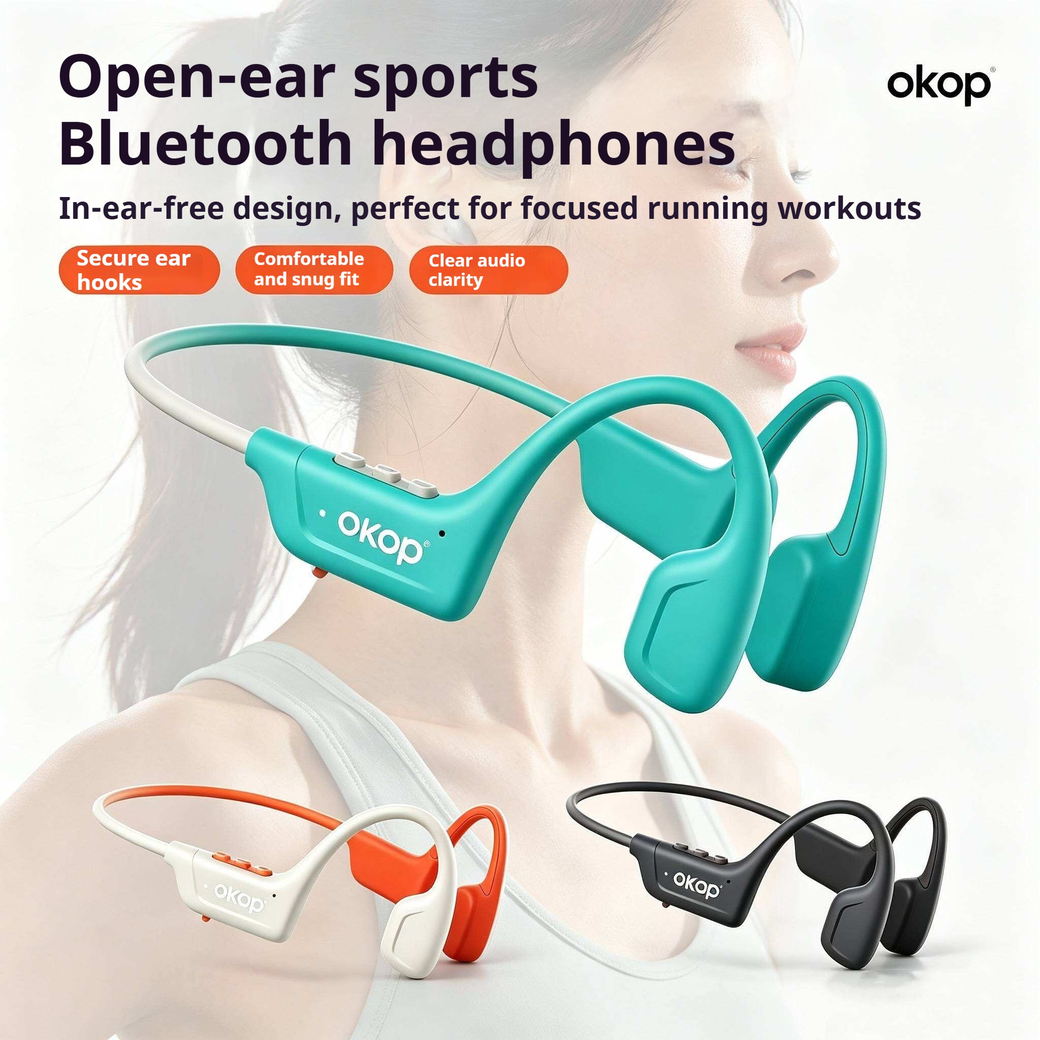 KP-23Ppro Best-selling Wireless Bluetooth Ear-hook Sports Headphones Waterproof Long Battery Life Factory Direct Stock photo 2