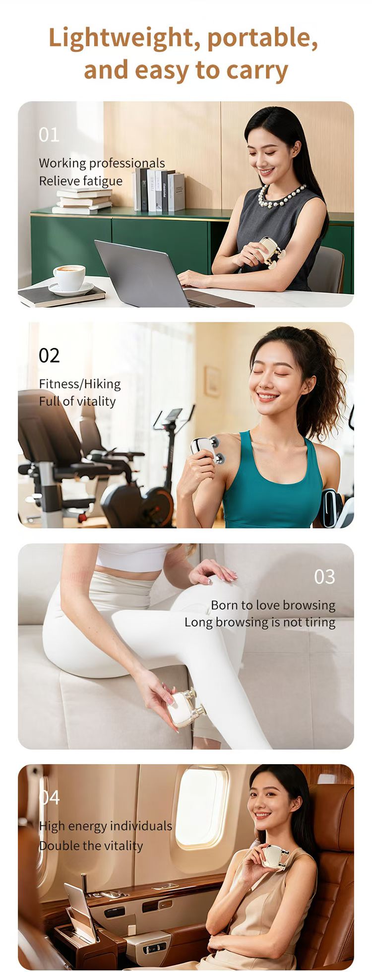 New Upgrade---Mini Muscle Massage Gun Electric Fascia Massager 2 Heads For Neck & Body photo 2