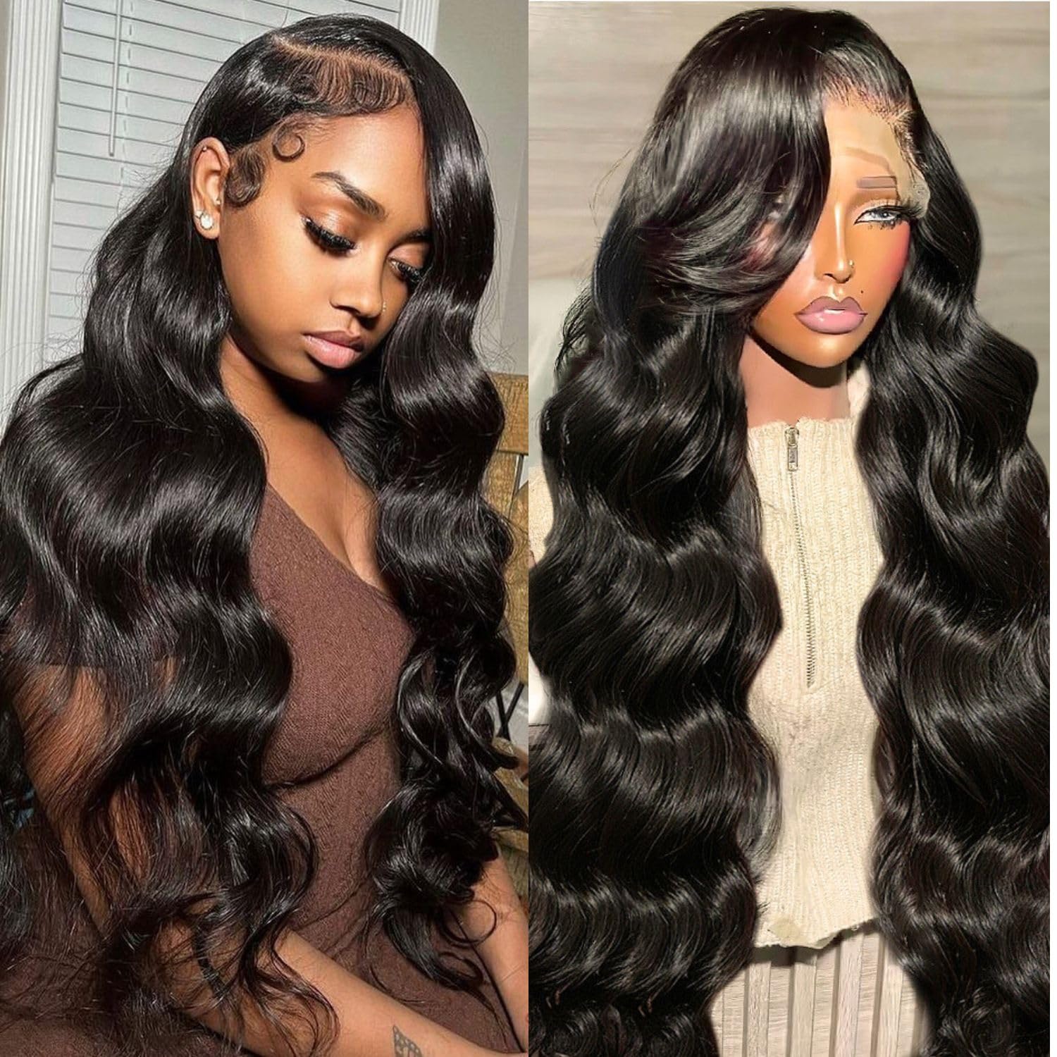 13x6 Front Lace Human Hair Wig, Natural Color, Body Wave, Density photo 6