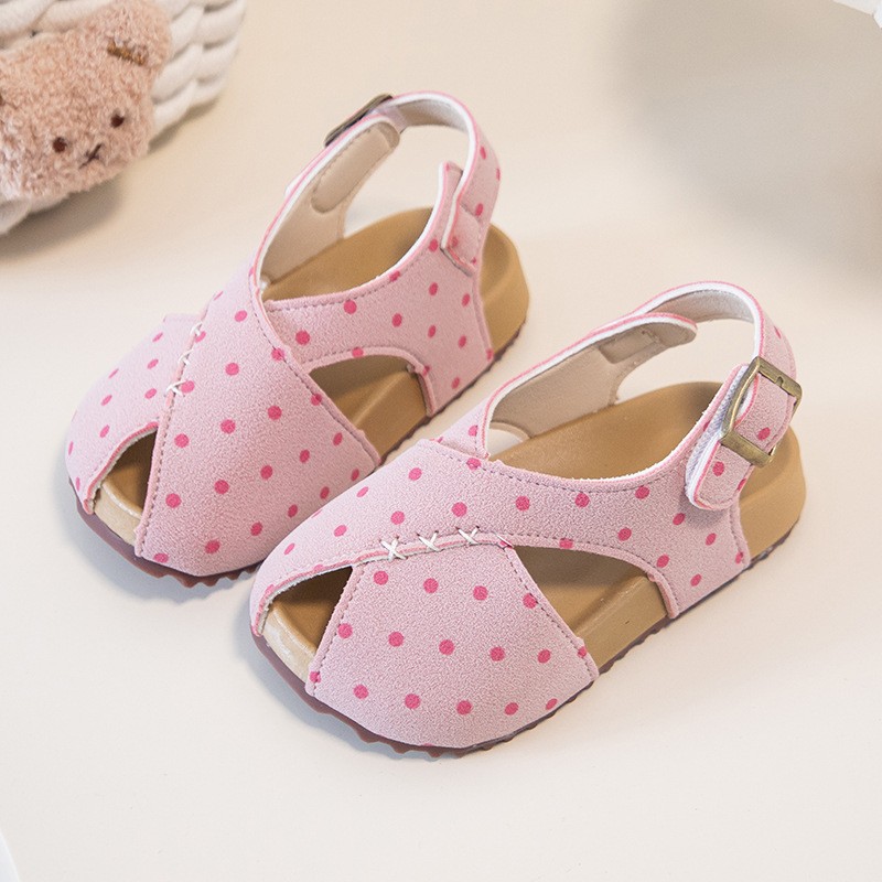 2026 Summer New Girls Polka Dot  Sandals, Kids Retro Open Toe Beach Shoes, Soft Sole Casual Shoes photo 2