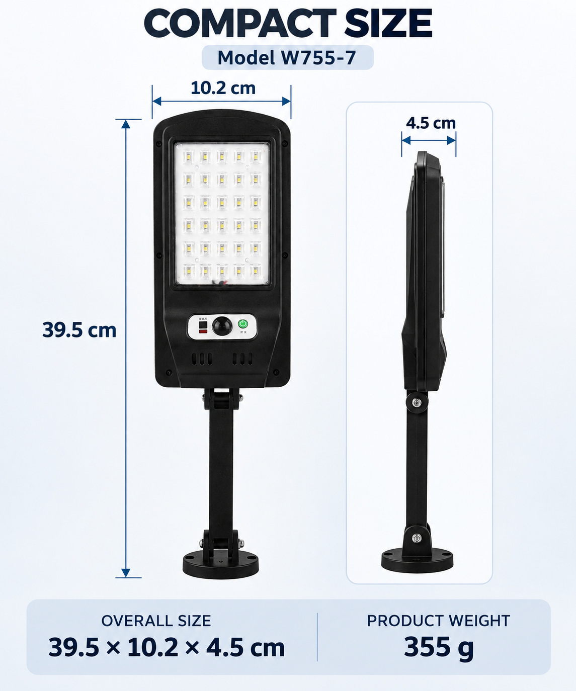 Solar Powered Rechargeable Motion Sensor Waterproof LED Work Light 10W 1500mAh For W755 7 Remote photo 2
