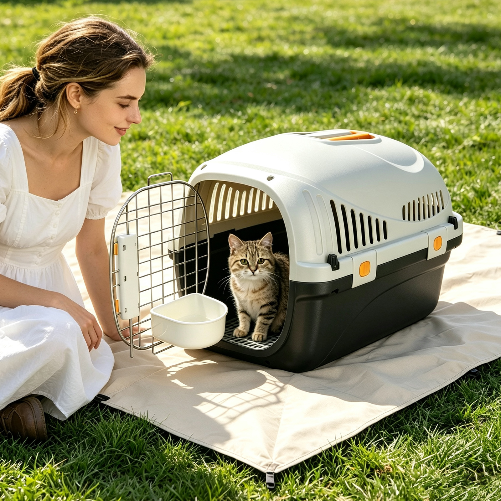 Plastic Cat Carrier Top Load For Small Dogs And Cats 49 X 32 X 32 Cm photo 1