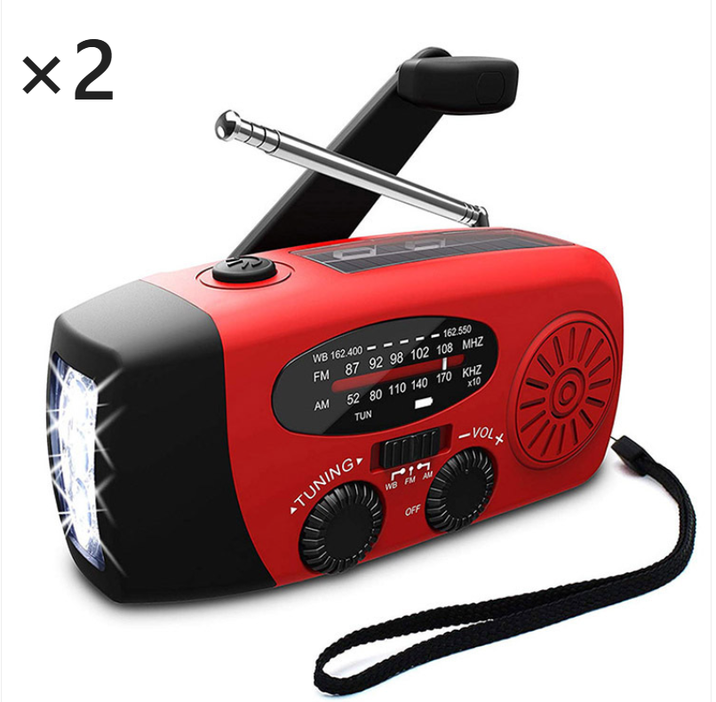 Red Solar Radio 2000mAh Plastic Full Band Radio With USB Port & Built-in Speaker photo 7