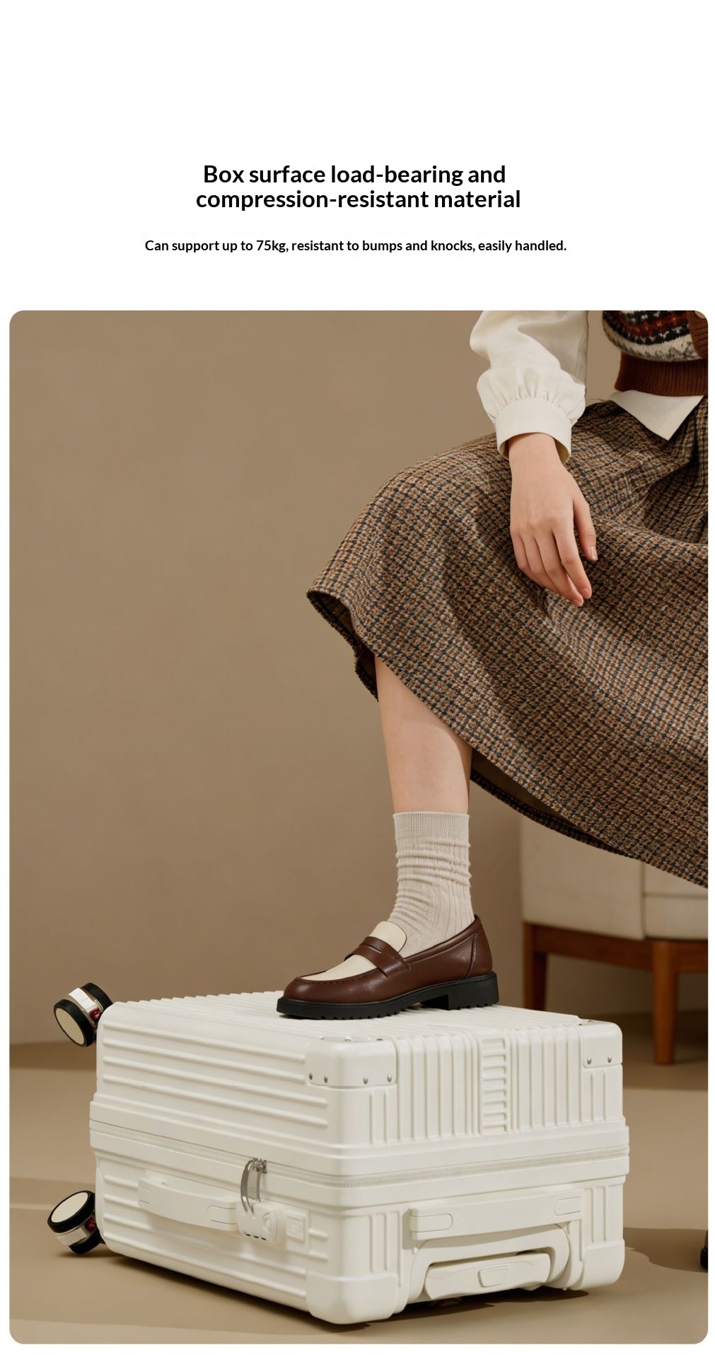 Quiet Swivel Wheels Women's Lightweight Password Lock Durable Large Capacity Travel Bag For Students, Durable New Design, Multi-functional - Shockproof Quiet Wheels photo 2