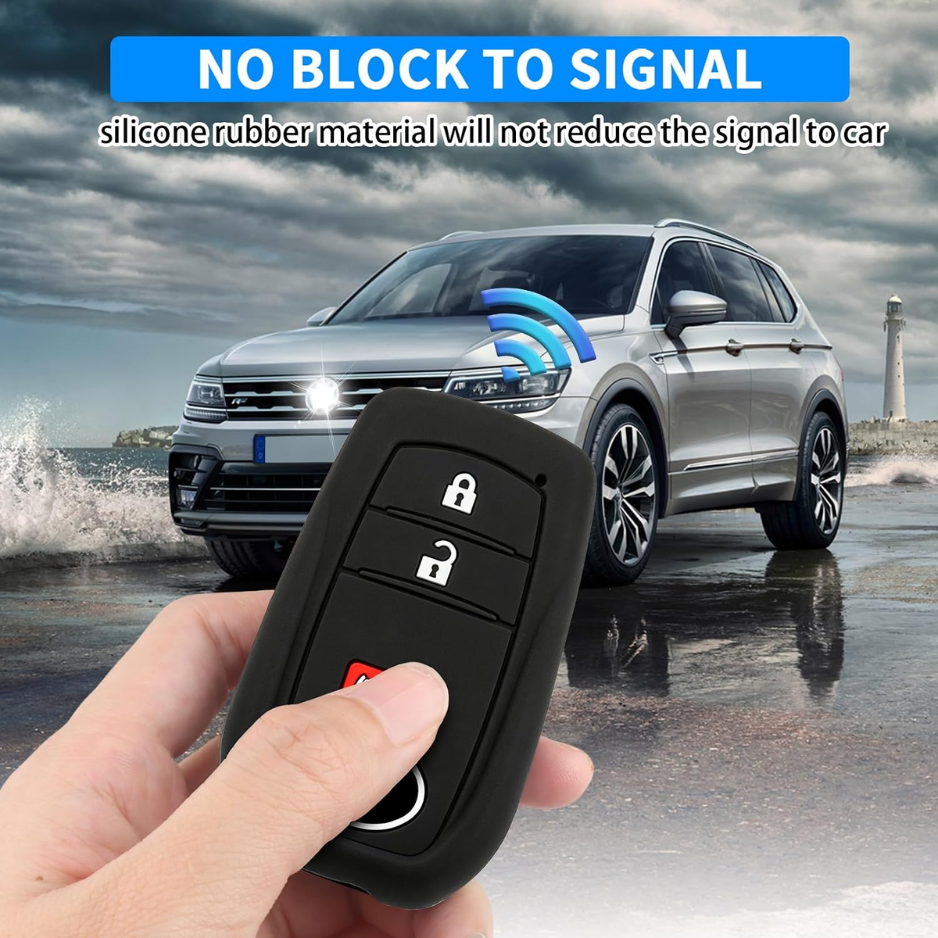 Key Fob Covers 2 Pack, 3 Button Silicone Rubber Protective Cases For Car Remote Key Fobs photo 4