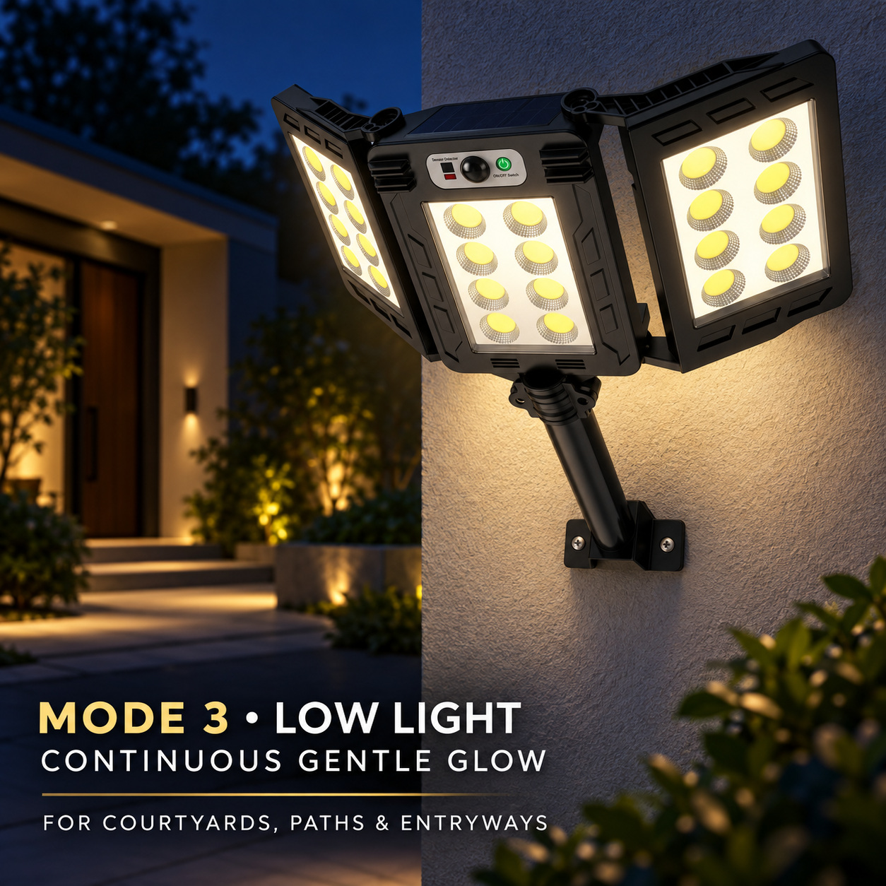 Solar Powered Rechargeable Motion Sensor COB LED Work Light 3000mAh For Auto W786 8 Battery photo 2