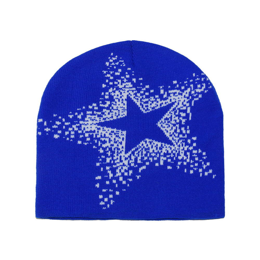 American Street Y2K Star Woolen Hat For Autumn And Winter, With Hip-hop Vibe And Warmth. Five-pointed Star Knitted Cold Hat For Keeping You Warm Outdoors photo 6
