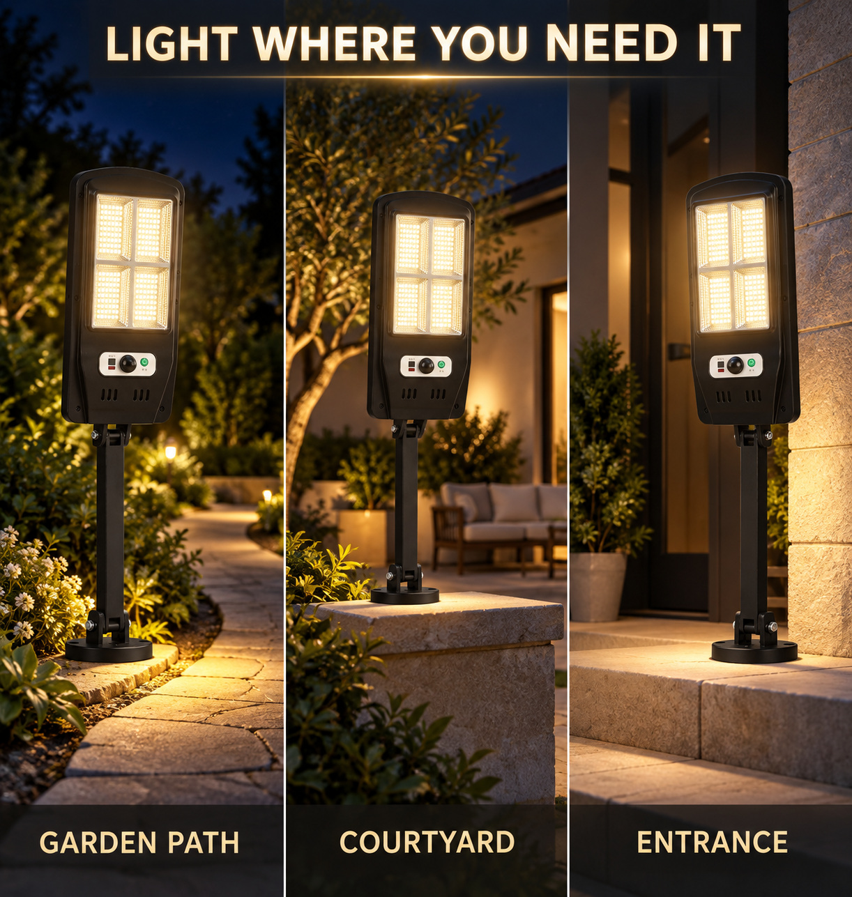 Solar Powered Rechargeable Motion Sensor Waterproof LED Work Light 50W 1500mAh For W755 4 Battery photo 7