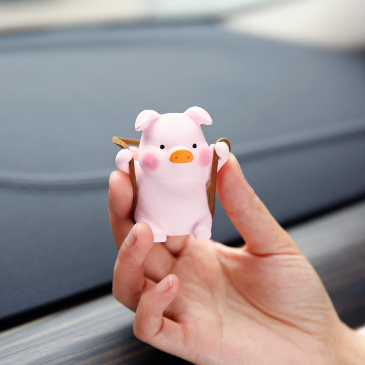 Super Cute Swinging Pig Car Mirror Hanging Ornament Car Interior Accessories Pig photo 4
