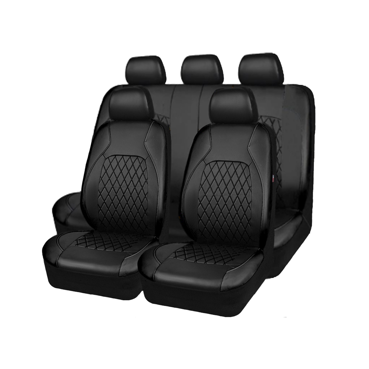 5-Seat Car Seat Cover, Single-Stitch Diamond Pattern, Quilted And Embroidered, Synthetic Leather, PVC Leather, Exported To Europe And America photo 4