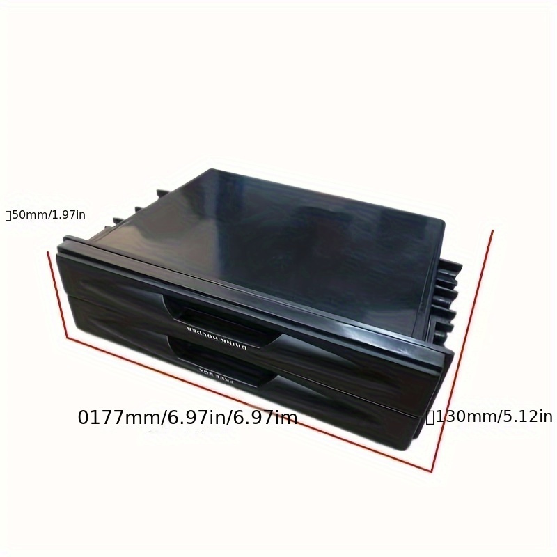 Single Din Radio Pocket, 2 In 1 Car Radio Storage Box Multi Purpose ABS Universal 1DIN 2 Layer Black Cup Holder photo 5