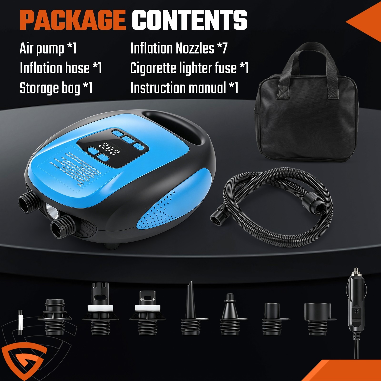 12V SUP Electric Air Pump 20PSI Max Digital LCD For Paddle Board Inflatable Boat photo 7
