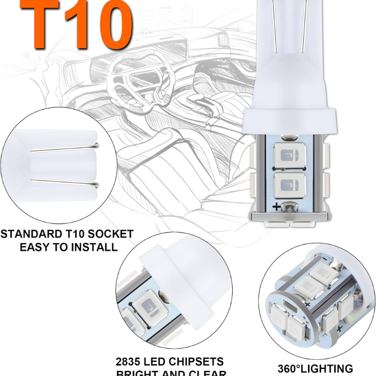 24 Pieces Dome Light LED Car Interior Bulb Kit Set 194 T10 DE3175 578 31mm 42mm Bulbs Interior Replacement Lights For Car Map License Plate Door Side Marker Cornering Trunk Light - Blue photo 5