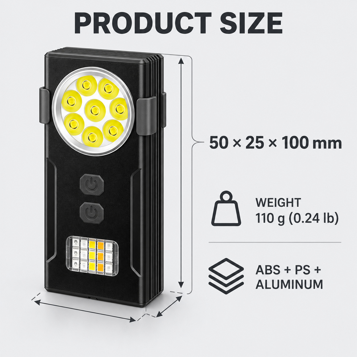Rechargeable Magnetic Type C LED Work Light Base D85 2000LM Red Blue Warning Camping Lantern photo 3