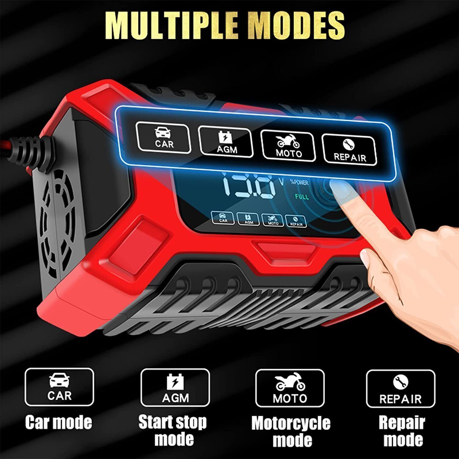 12V 6A Smart Car Battery Charger  Intelligent Pulse Repair For Car & Motorcycle Batteries AGM GEL photo 2