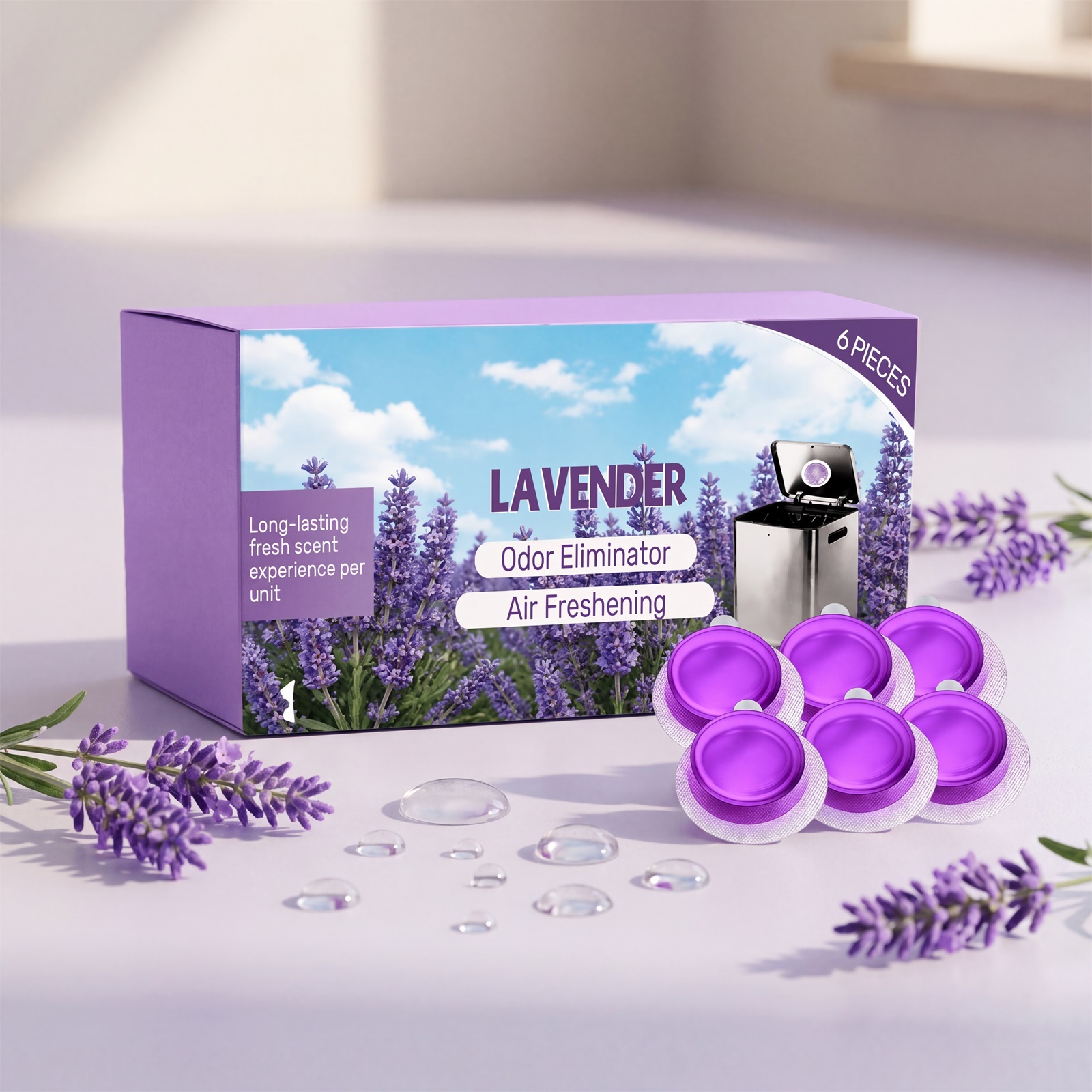 Garbage Bin Deodorant  Lavender  6pcs 1box photo 4