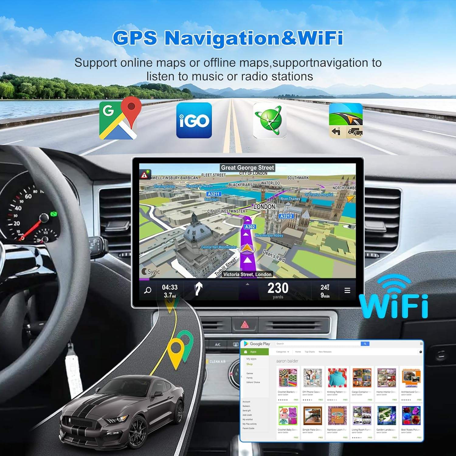 13in Double DIN Car Stereo  CarPlay Android Auto SWC RDS DSP photo 8