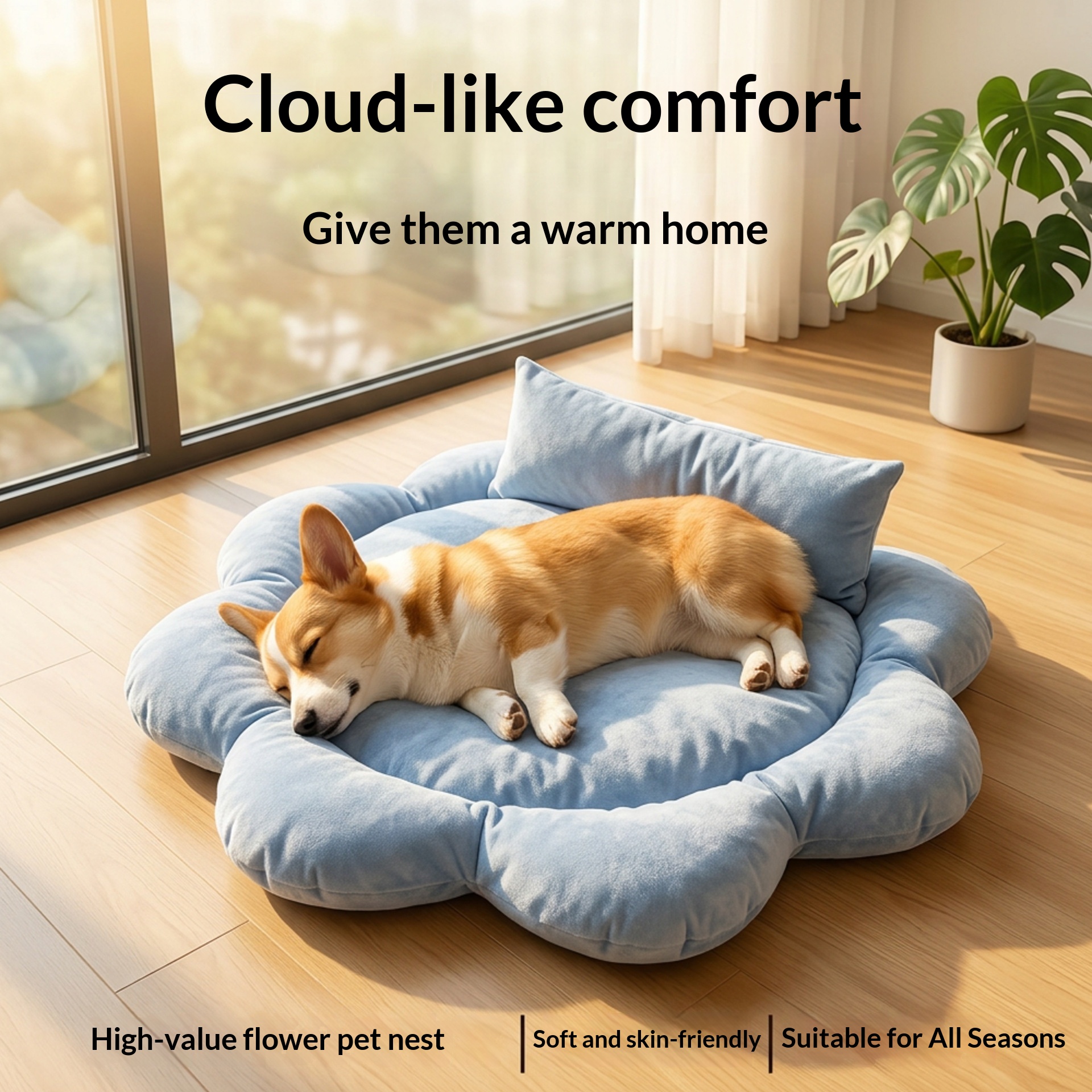 Sunflower Pet Sleeping Mat, Thickened For Autumn And Winter, Warm Nest For Cats And Dogs, Non-Slip, Washable, Suitable For Kittens And Puppies photo 3