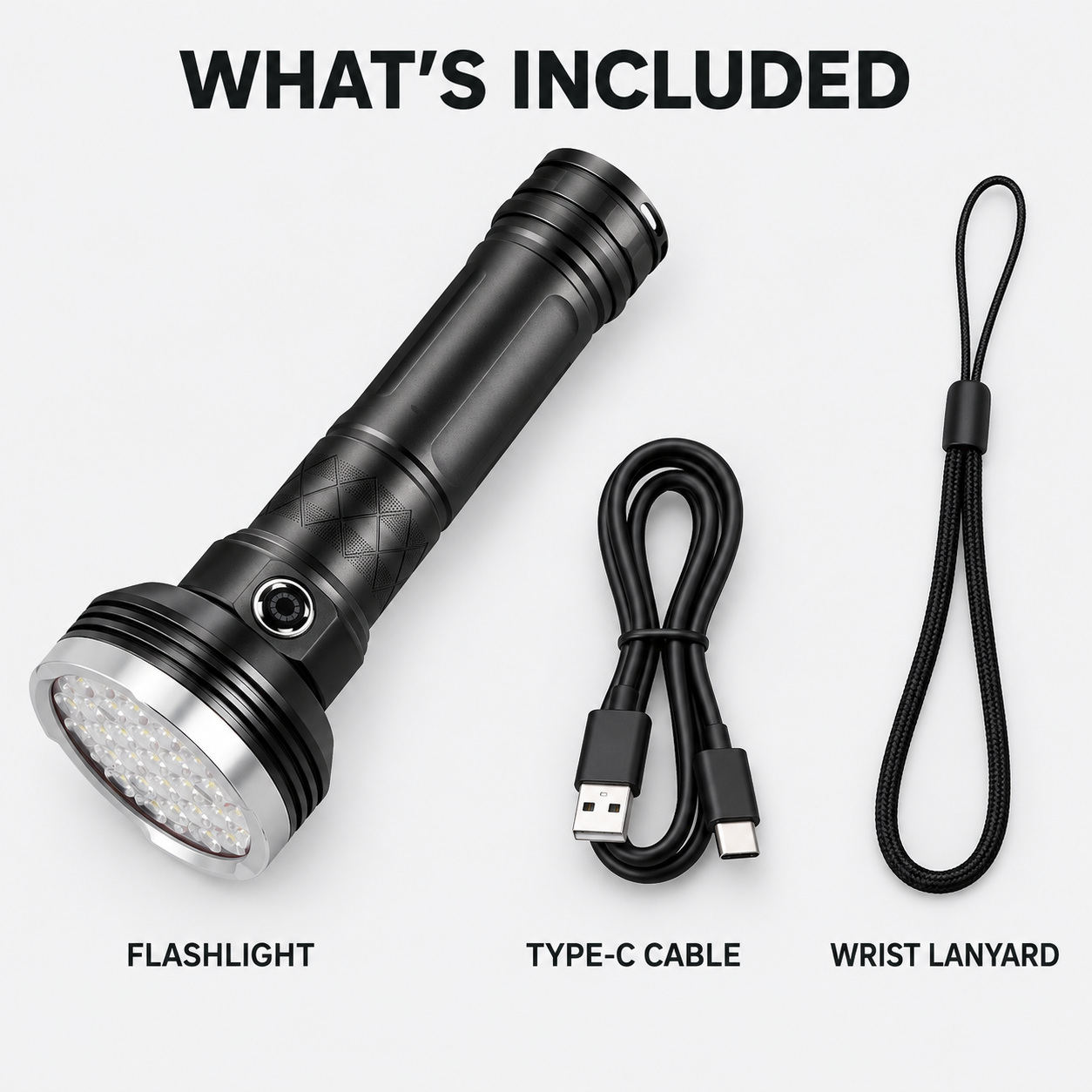 Rechargeable Type C LED Work Light 7000mAh W5202 2 9000LM Wrist Strap Flashlight Aluminum Alloy photo 2