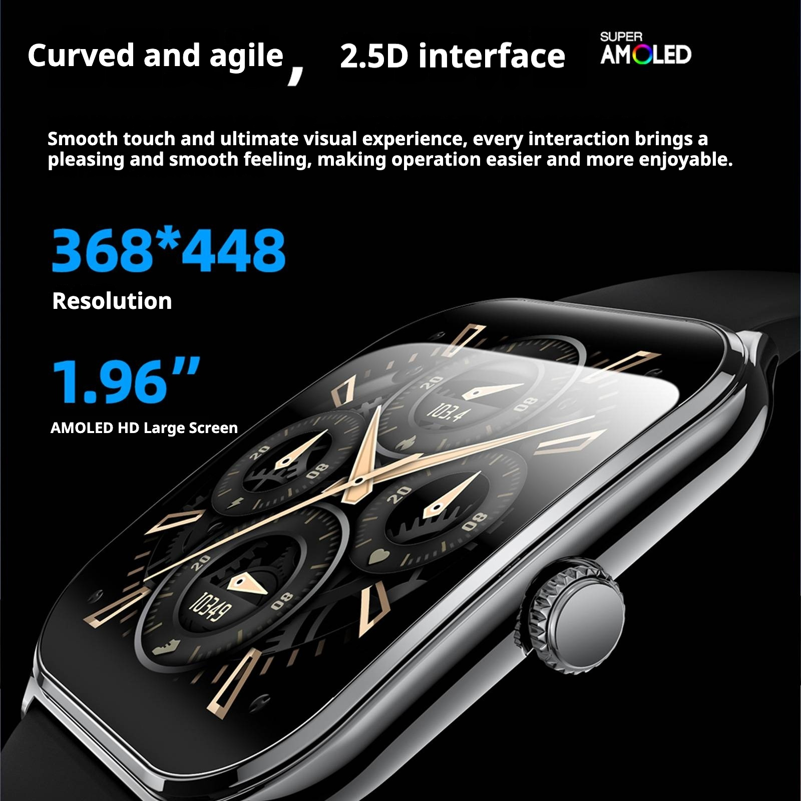 KP-S102 Best Selling Smartwatch Bluetooth Calling Blood Pressure Monitor Pedometer Curved Screen Narrow Bezel Waterproof Sports Watch In Stock photo 5