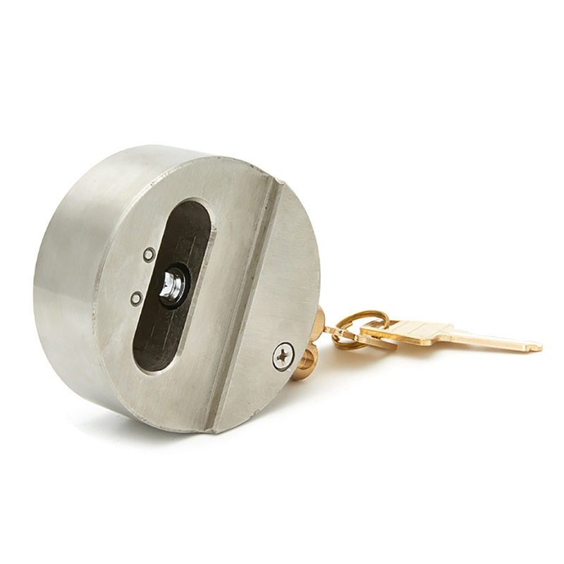 73mm Heavy Duty Puck Lock Hardened Stainless Steel Hidden Shackle Padlock For Trailer Truck Garage photo 6