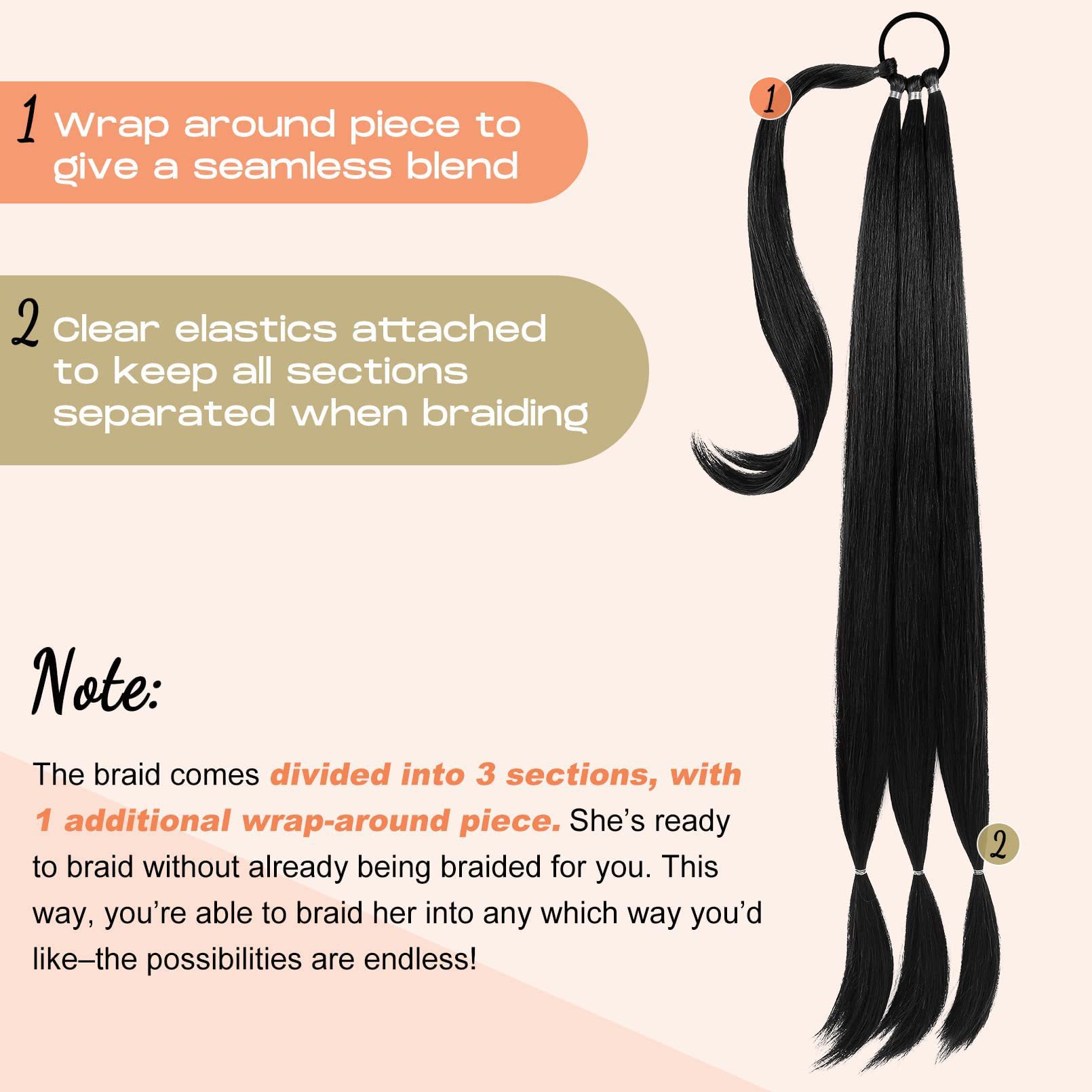 Wig Horsetail European Beauty Long Hair Winding photo 1