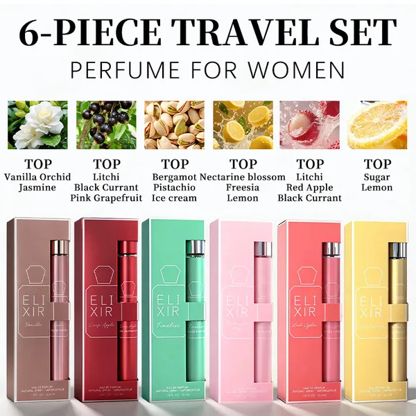 Women's 6-Piece Set Travel Perfume 35ml 1.18oz Perfume For Her PDQ Sweet Gourmand & Floral Fragrances Long Lasting For Party Night Out & Daily Wear Perfect Gift For Girlfriend, Best Friend, Mother photo 4