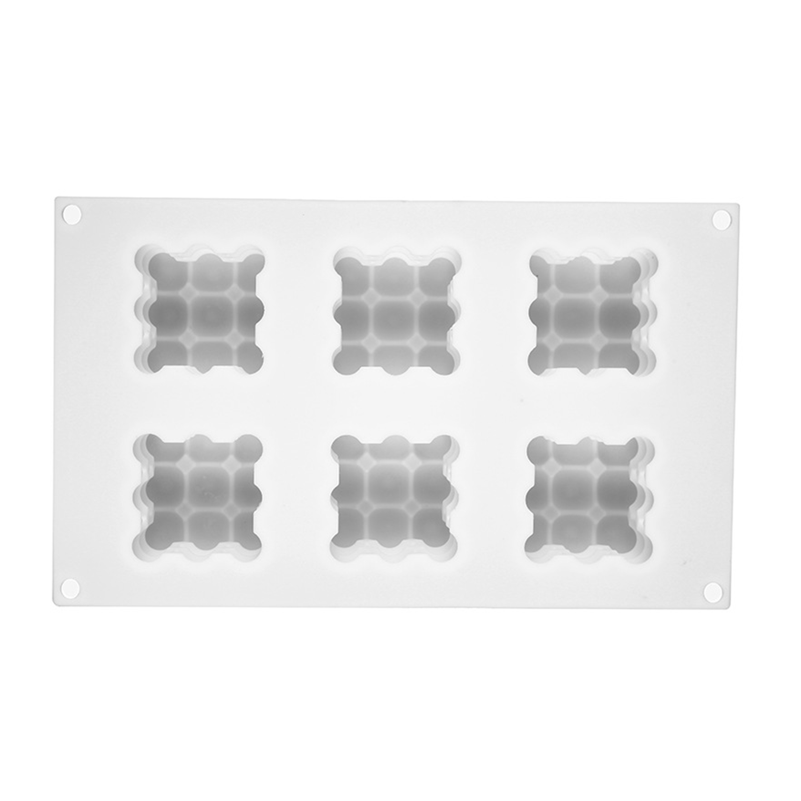 2Pcs 6 Cavities 3D Cube Candle Mould Silicone Square Bubble Dessert Mold photo 6