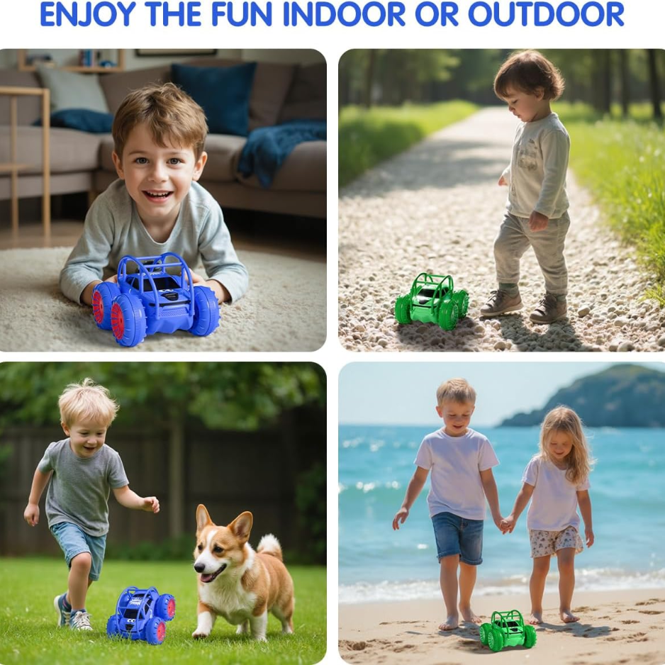 Remote Control Car, Fast Direct Charging RC Cars Amphibious 360 Rotating LED Rechargeable Stunt Car 2.4Ghz 4WD All Terrain RC Race Cars Toy Christmas Birthday Gift For Kids Boys Girls photo 3