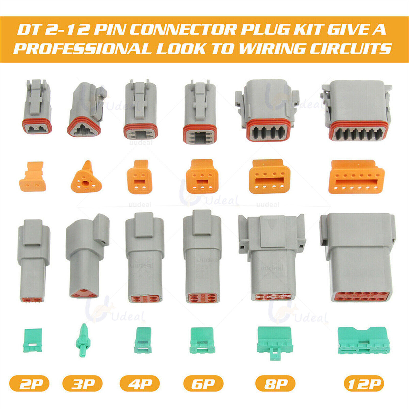 1600PC Deutsch DT Connector Plug With Genuine Deutsch Crimp Tool Auto Marine photo 1