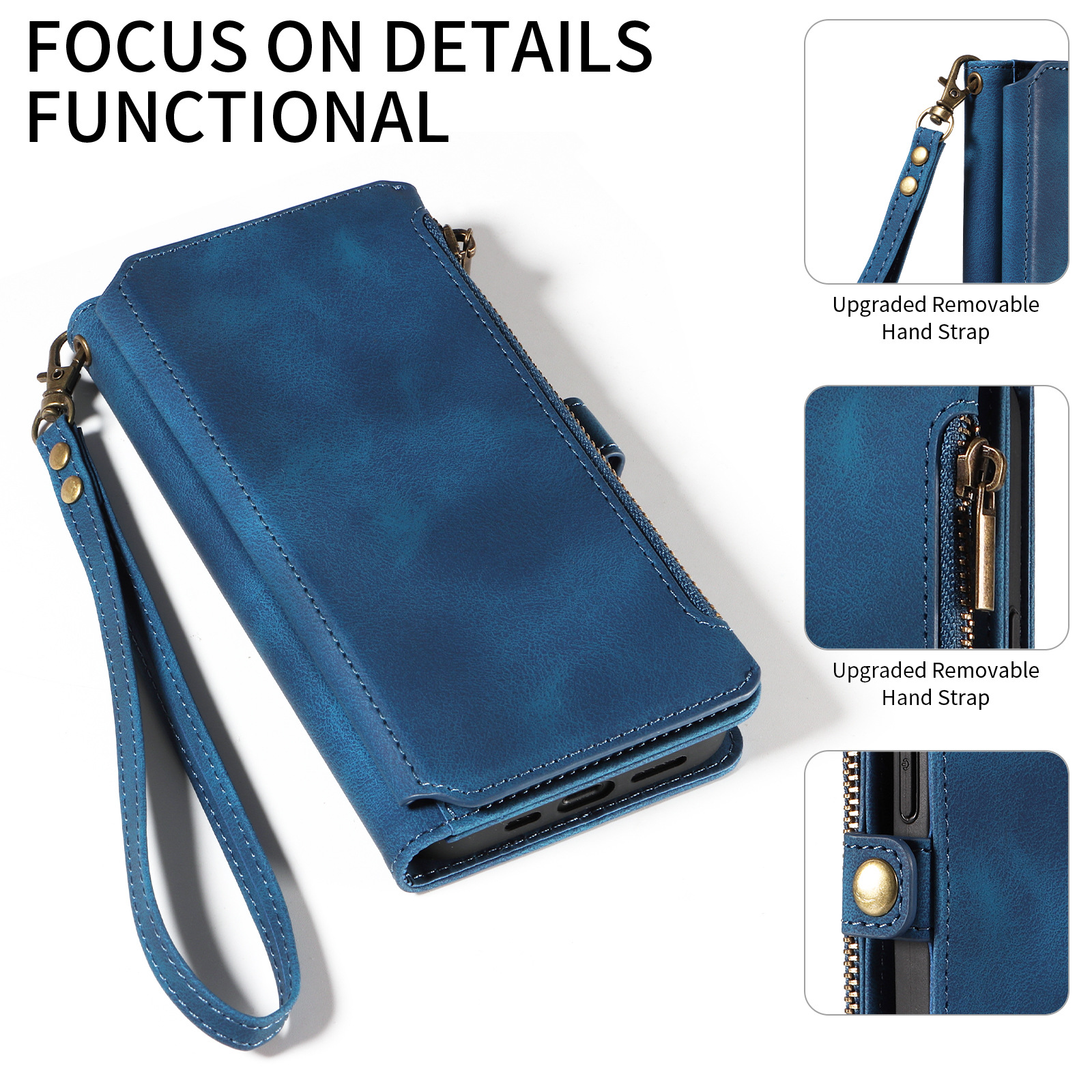 Wallet Flip Zipper Phone Leather Case photo 4