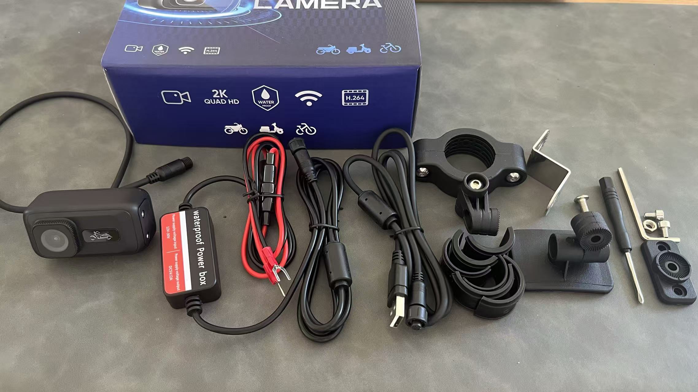 2K Motorcycle Dash Cam Outdoor Riding Waterproof Sports Camera For Electric Bicycles photo 3