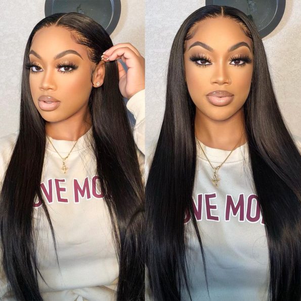 4x4 Lace Human Hair Wig Natural Color, Straight Texture, Density photo 2