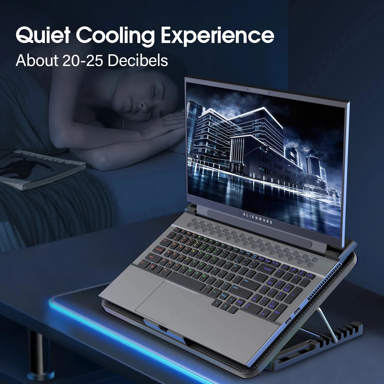 13-17inch Laptop Cooling Pad With 6 Quiet Fans, 6 Height Wind Speed photo 5