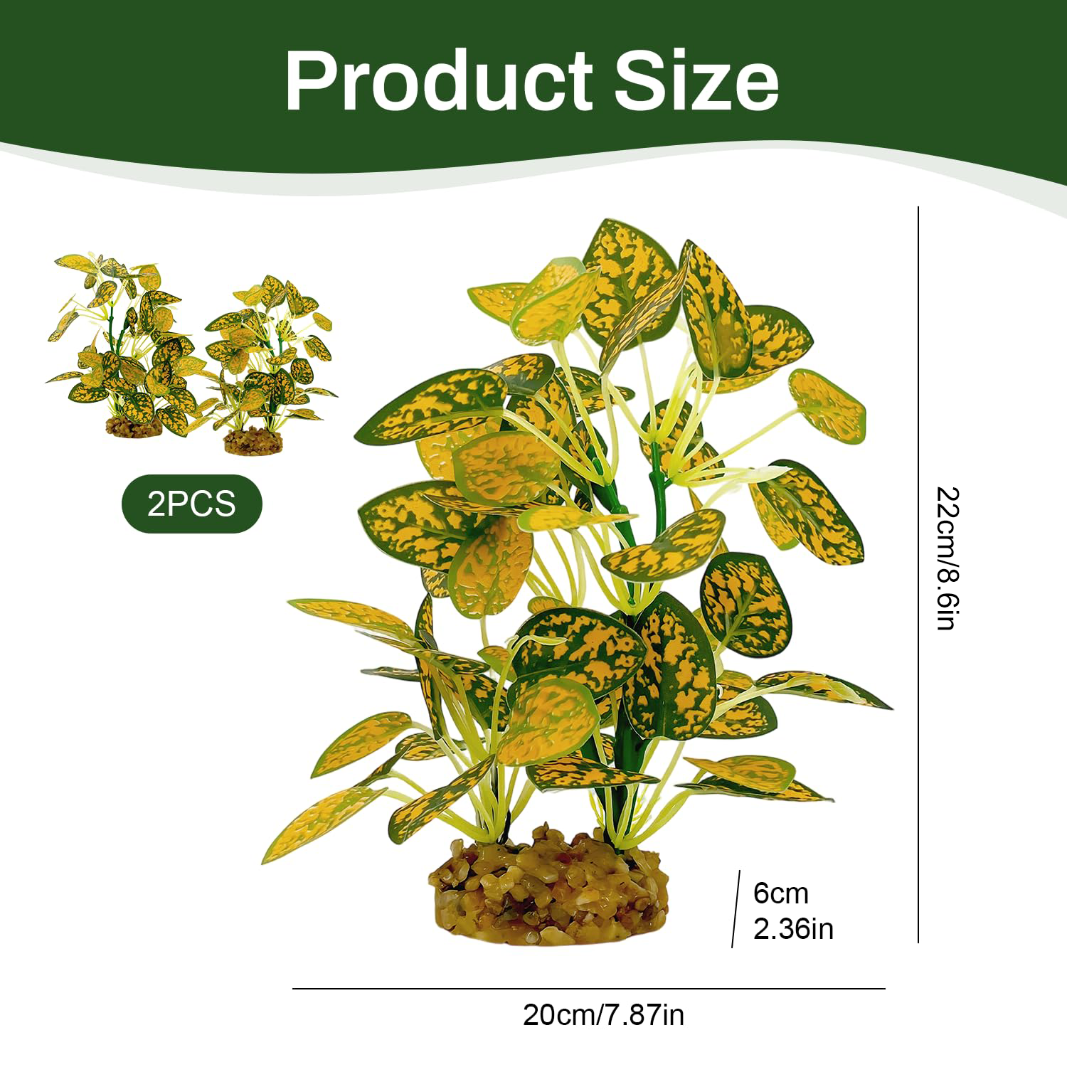 Silk Aquarium Plants 2-Pack, 8.6-inch Artificial Aquarium Silk Plants -  Simulated Fish Habitat Decor, Safe Silk Plants For Aquariums Fish Fishbowl photo 3