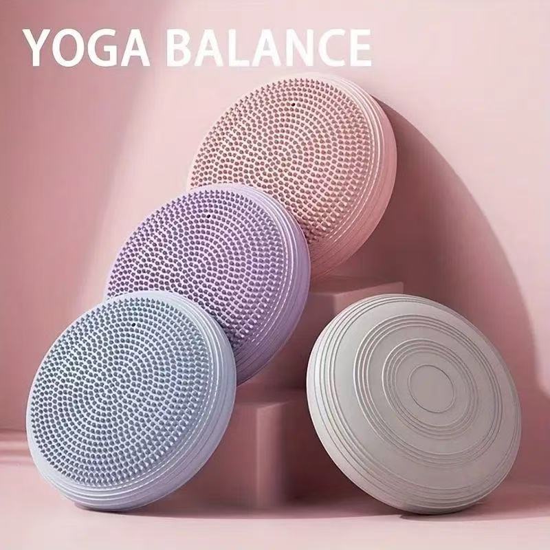Women's Odorless Wear Resistant PVC Yoga Balance Pad, Inflated Wobble Cushion & Balance Disc With Free Air Pump For Core Strengthening, Posture & Home Fitness photo 1