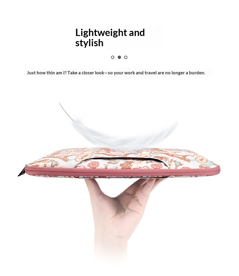 Watermelon Patterned Notebook Laptop Bag With 13 Inch Shock-absorbing Storage Compartment For Both Men And Women - Ivory White photo 6